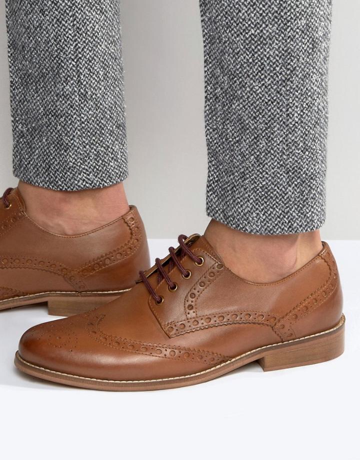 Kg By Kurt Geiger Gloucester Brogues In Tan Leather - Tan