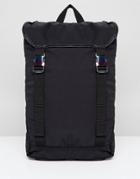 Asos Design Hiker Backpack In Black With Iridescent Buckles - Black