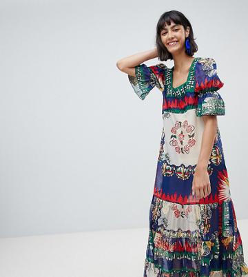 Anna Sui Exclusive Maxi Dress In New York Print - Multi