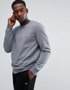 Emporio Armani Crew Sweater With Contrast Logo In Gray - Gray