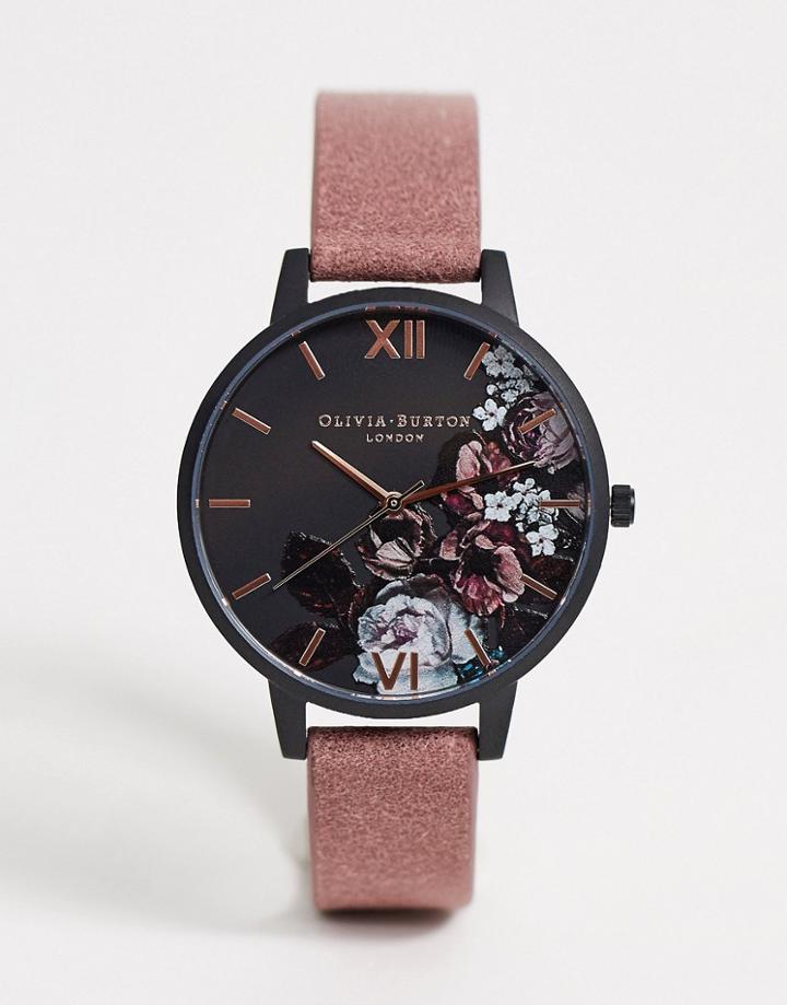 Olivia Burton Shoreditch Leather Watch In Pink