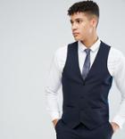 Harry Brown Tall Plain Stretch Slim Suit Vest - Navy