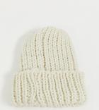 My Accessories London Exclusive Oatmeal Knitted Beanie Hat-beige