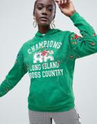 Asos Design Hoodie With Embroidery And Embellishment - Green