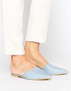 Lost Ink Textured Blue Mules - Blue