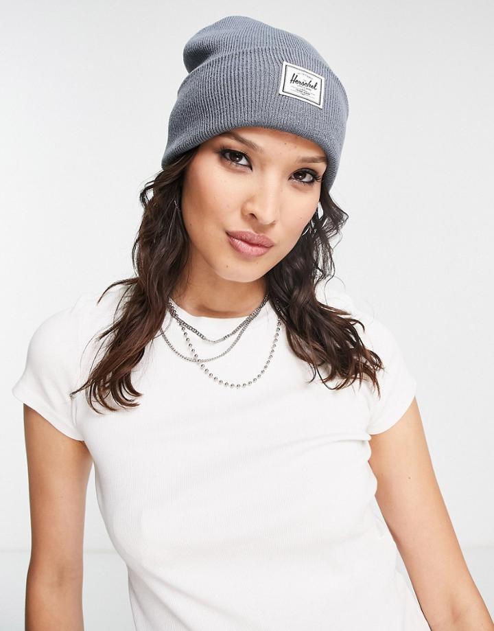 Herschel Supply Co Elmer Classic Logo Beanie In Blue Gray