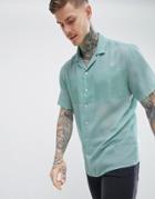 Asos Design Festival Oversized Sheer Shirt With Panel - Green