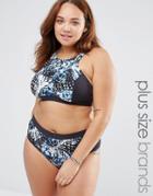 Robyn Lawley Broken Wings Halter Bikini Set With High Waist Bottoms -