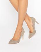 Faith Metal Detail Pointed Pumps - Gray
