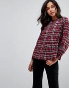 New Look Embellished Peplum Hem Shell Top - Red