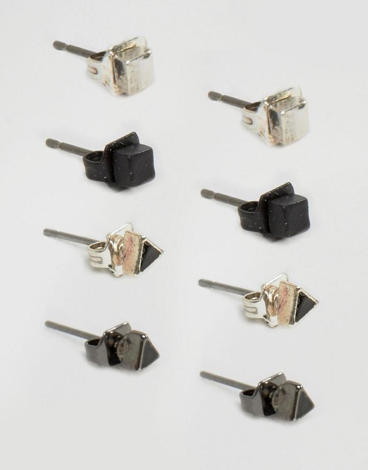 Icon Brand Simple Stud Earrings In 4 Pack - Multi