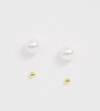 Kingsley Ryan Sterling Silver Gold Plated Pearl & Gold Stud Earrings Set - Gold