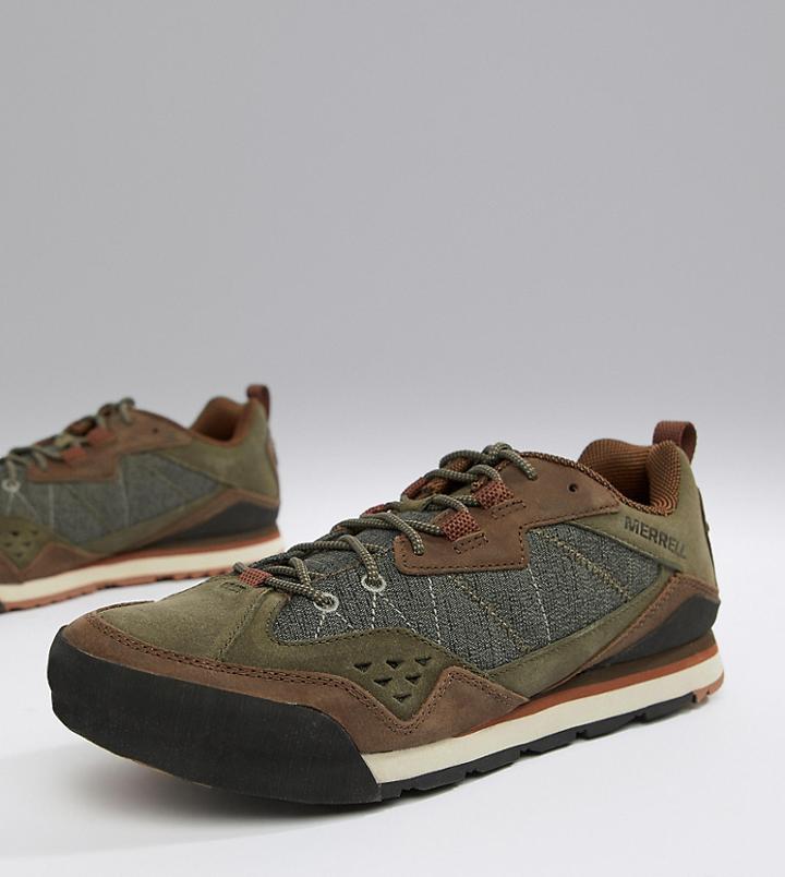 Merrell Burnt Rock Festival Sneakers In Olive - Green