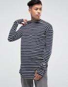 Sixth June Long Sleeve T-shirt With Navy Stripes - Navy