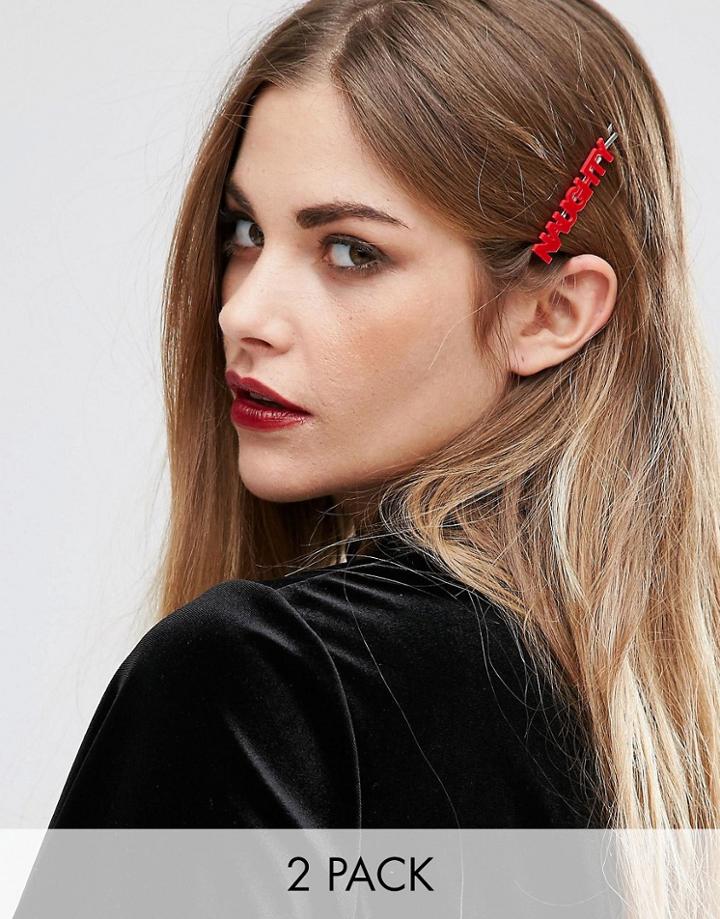 Johnny Loves Rosie Naughty Nice Holidays Hair Clips - Multi