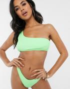 South Beach Textured High Leg Bikini Bottom-green