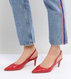 New Look Slingback Croc Effect Court-red