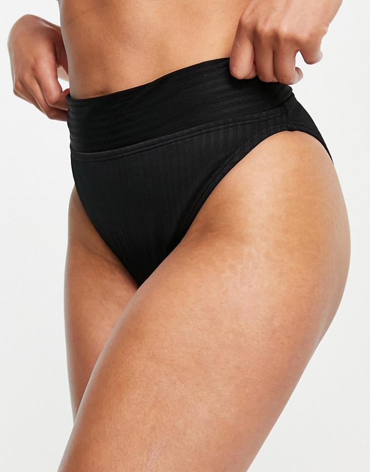 Cotton: On High Waist Cheeky Coordinating Bikini Bottoms In Black