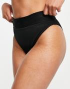 Cotton: On High Waist Cheeky Coordinating Bikini Bottoms In Black