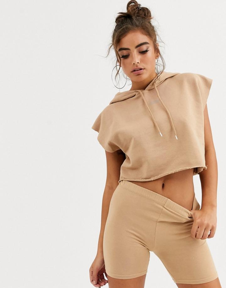 Asos 4505 Sleeveless Crop Hoody With Logo