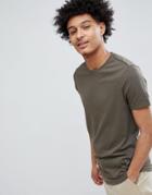 Asos Design T-shirt With Crew Neck - Green