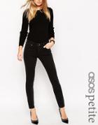 Asos Petite Pencil Straight Leg Jeans In Washed Black - Black