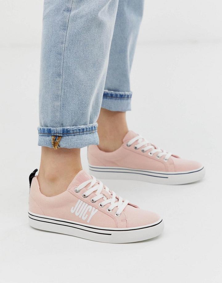 Juicy Couture Logo Lace Up Sneaker In Pink