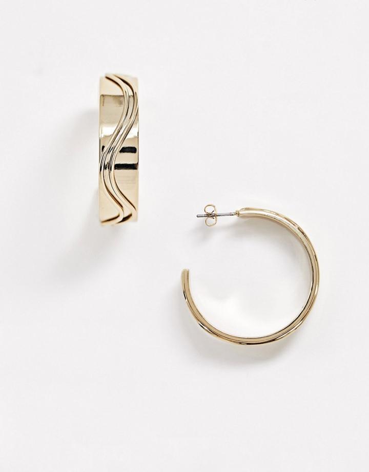 & Other Stories Swirl Design Hoops In Gold