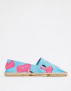 Asos Design Two-piece Espadrilles In Blue With Flamingo Print - Blue