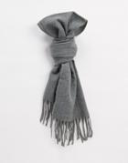 Only & Sons Scarf In Wool With Tassels In Gray-grey