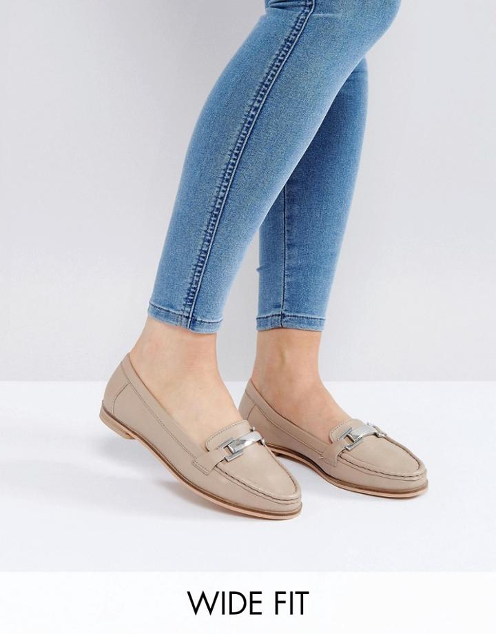 Park Lane Wide Fit Leather Loafer - Beige