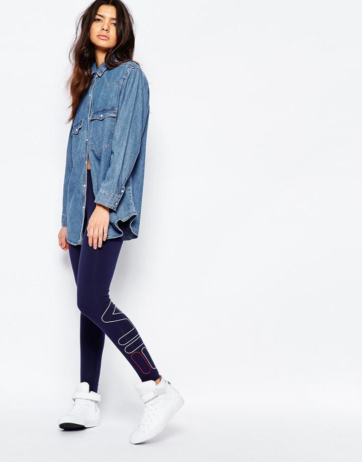 Fila Leggings With Side Logo - Navy