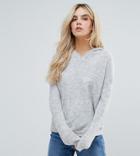 Noisy May Petite Hooded Knitted Sweater - Multi