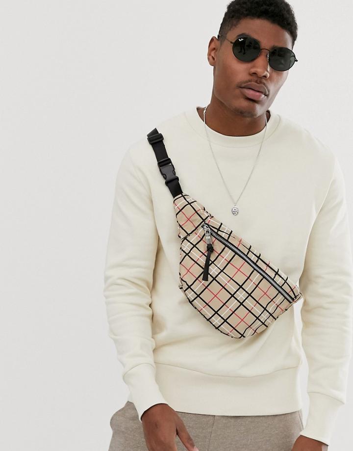 Asos Design Sweatshirt In Beige With Deep Rib - Beige
