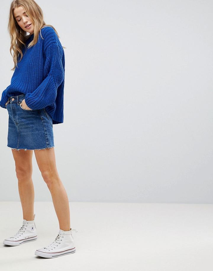 Bershka Denim Skirt - Blue