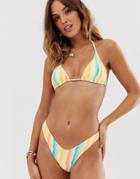 Pukas Slide Tri Bikini Top In Stripe Waves - Multi