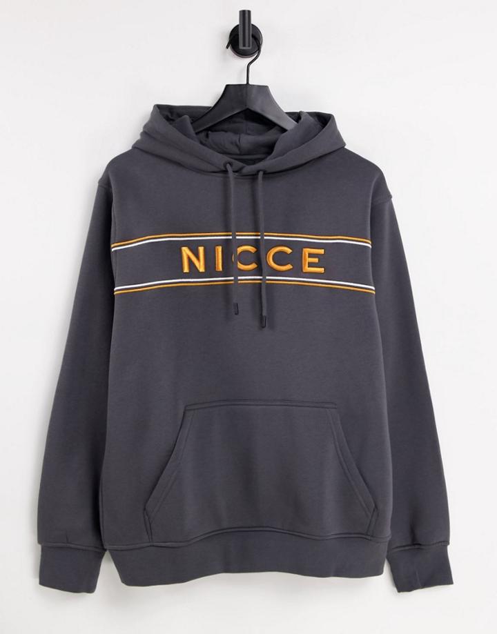 Nicce Cedar Embroidered Hoodie In Gray-grey