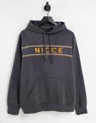 Nicce Cedar Embroidered Hoodie In Gray-grey