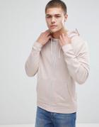 Asos Zip Through Hoodie In Pink - Pink