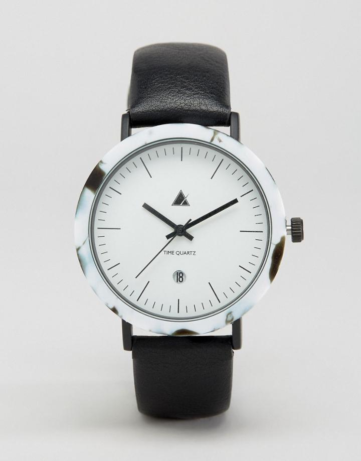 Asos Watch With Black Acetate Case - Black