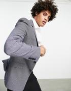 Asos Design Super Skinny Suit Jacket In Gray Birdseye