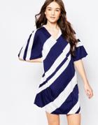 Vero Moda Mixed Stripe Shift Dress - White
