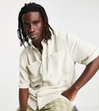 Collusion Short Sleeve Boxy Shirt In Beige - Part Of A Set-neutral