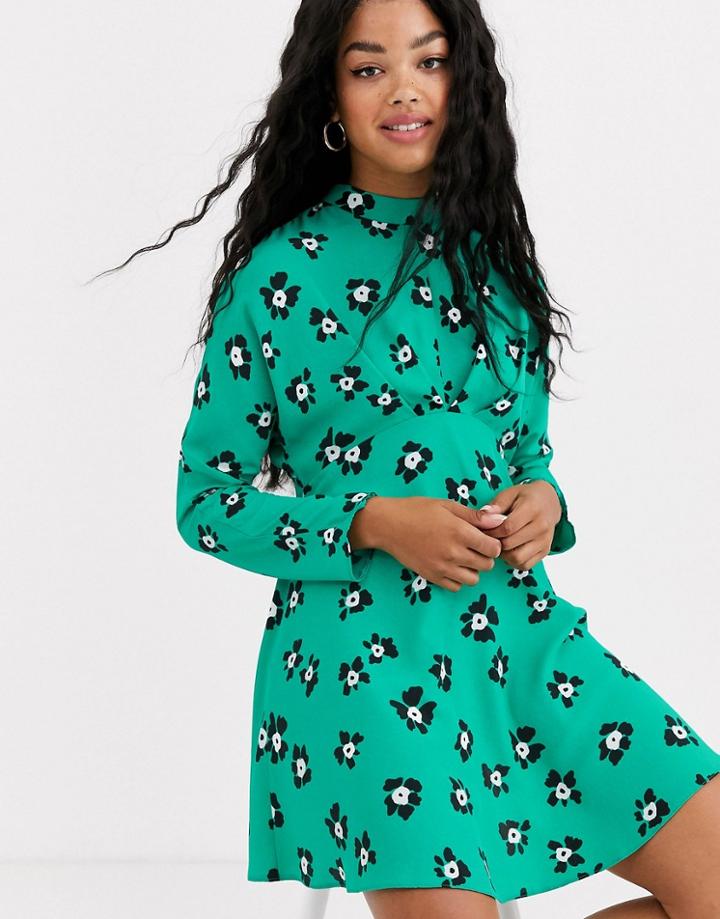 Asos Design Maternity Smock Mini Dress In Leopard Print-multi