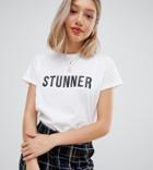 Asos Design Petite T-shirt With Stunner Print - White