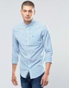 Original Penguin Tri Color Ginham Slim Fit Heritage Shirt - Blue