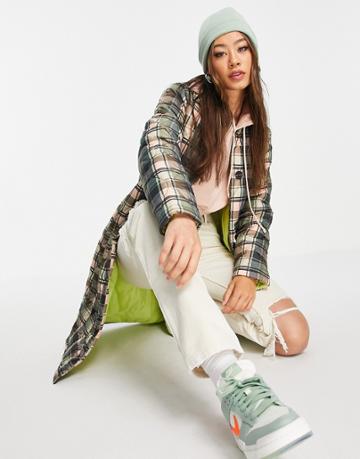 Violet Romance Quilted Check Coat-multi