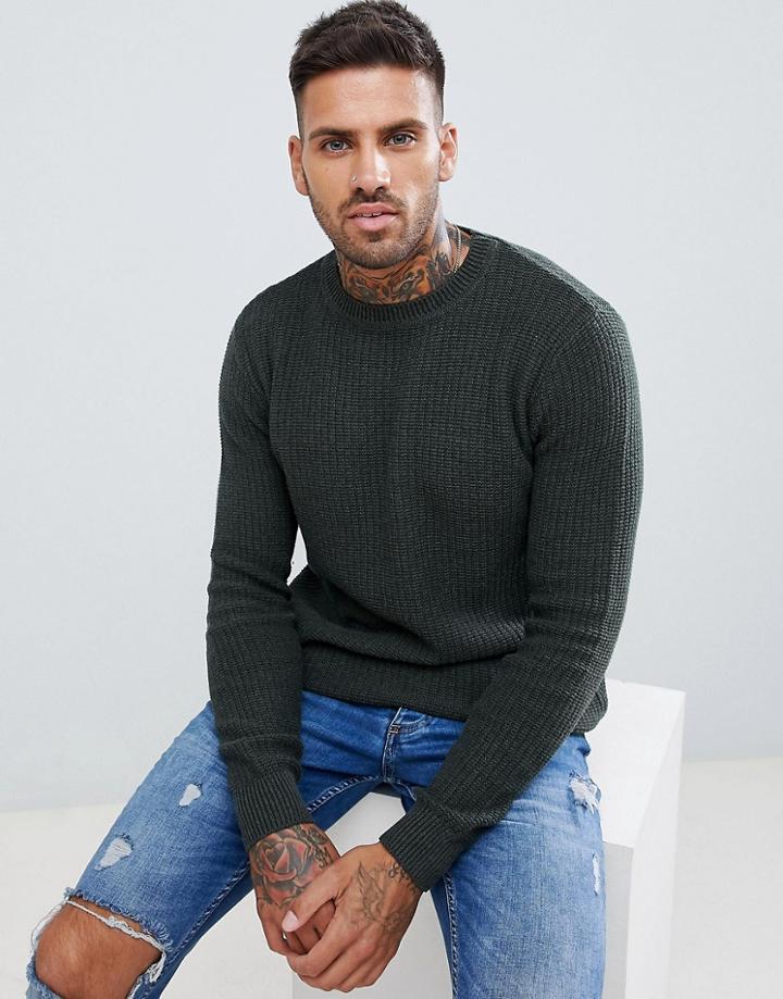 Pull & Bear Sweater In Khaki - Green
