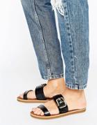 Aldo Double Strap Buckle Sandals - Black
