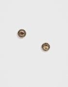 Wftw Earring Studs With Chain Detail In Gold